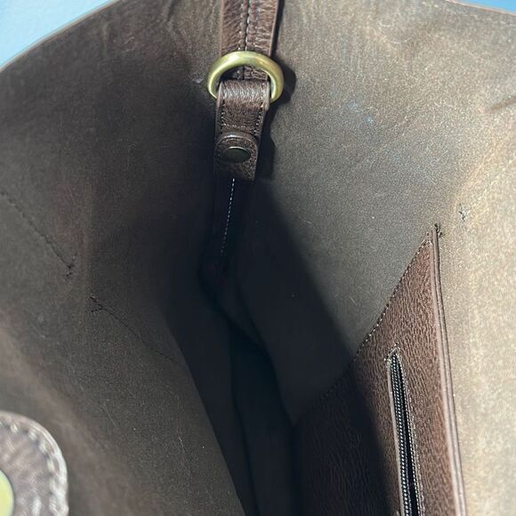 Joy Susan Megan Carry All Tote and Purse Vegan Brown Set of 2 - Picture 9 of 15